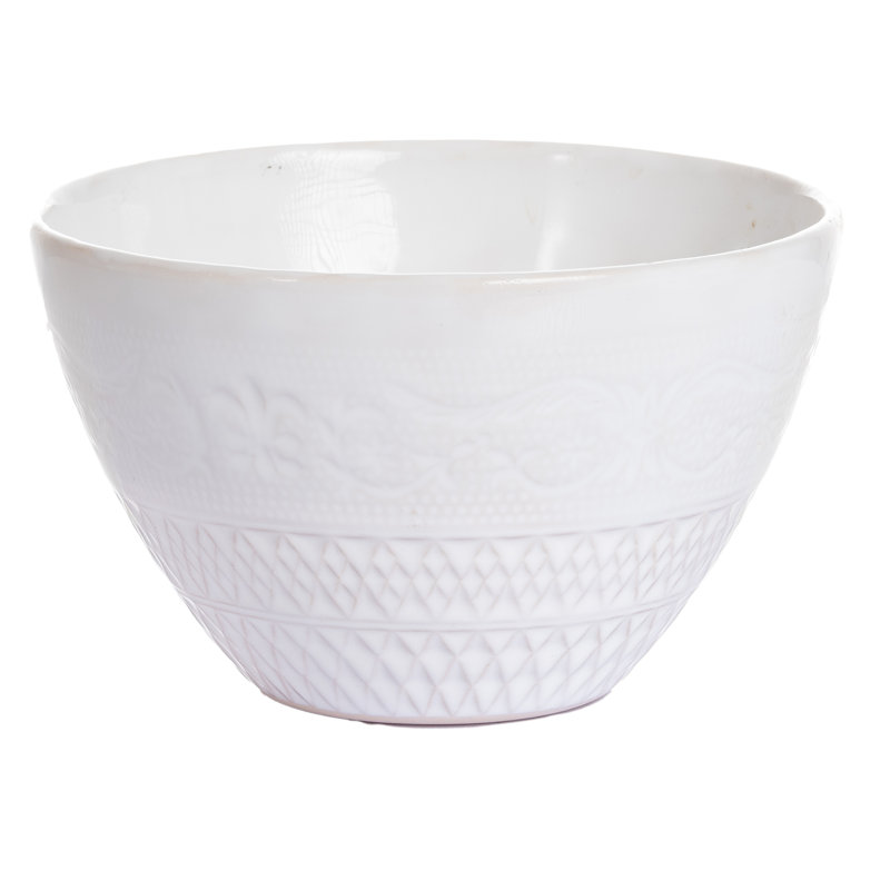 Céramique d'inspiration rétro 12 oz. Bol en céramique fait à la main, Blanc