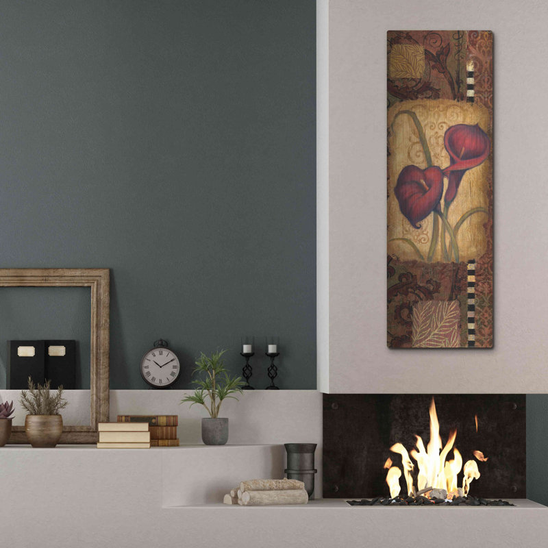 «Red Lily Two» par Viv Eisner, art mural en métal Red Barrel Studio®, H 48 po x l 16 po