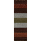 Desert Gabbeh Wool Striped Area Rug in Brown