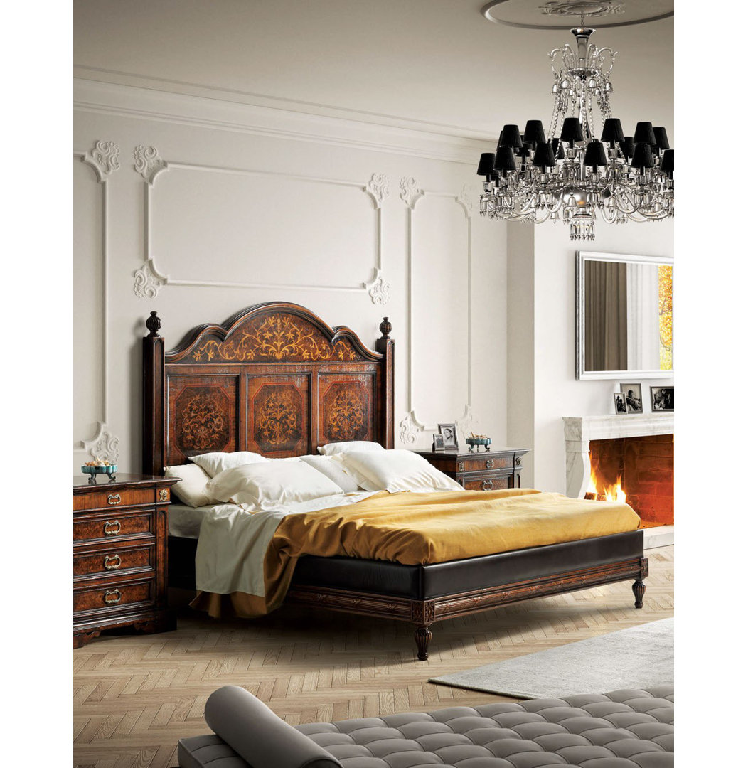 King Solid Wood and Upholstered Standard Bed David Michael