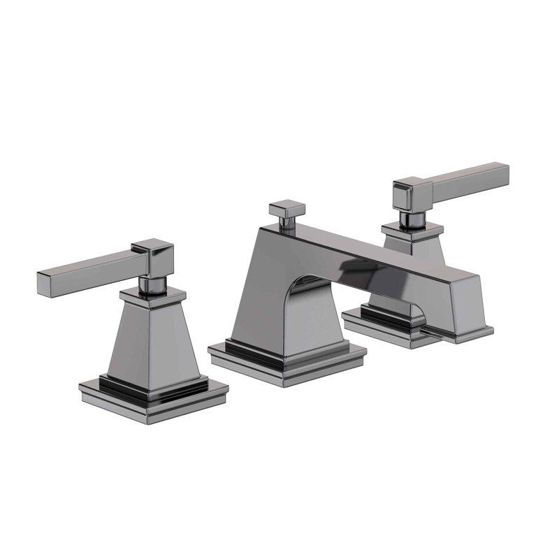 Malvina Widespread Bathroom Faucet with Drain Assembly, Midnight Chrome