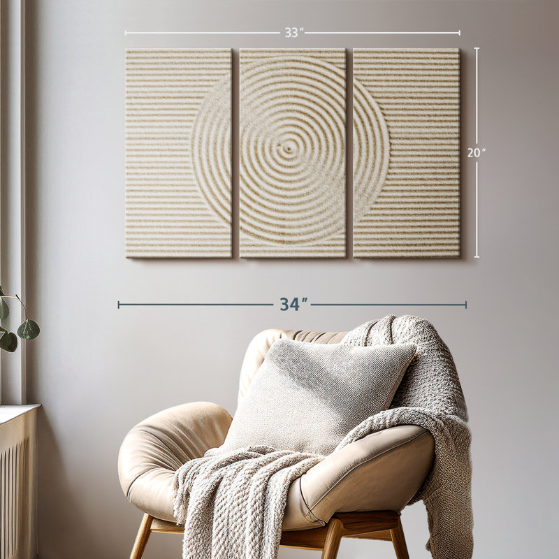 «Zen Circles In The Sand» sur, H 20 po x l 33 po