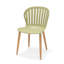 Ensemble de salle à manger d'extérieur en teck FSC 9 pièces Dugas - chaises vertes-122878762