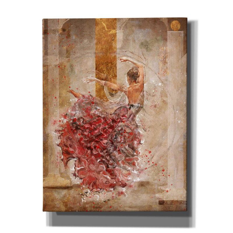 «Temple Dancer No. 1» par Marta Wiley, art mural sur toile, H 16 po x l 12 po x P 0,75 po
