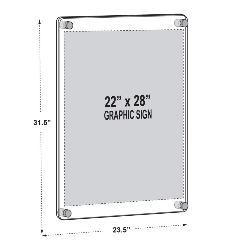 Gold Acrylic Floating Wall Frame with Clear Panels