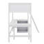 Lit mezzanine simple combinant tablettes et bureau avec poste de travail intégré