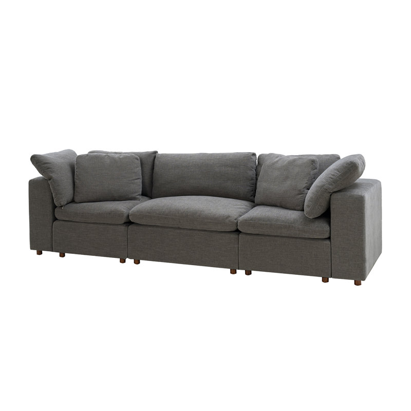 Canapé modulaire surdimensionné en duvet synthétique Alberto, Gris