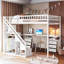 Lit mezzanine double avec commode, bureau et bande lumineuse-1594037920