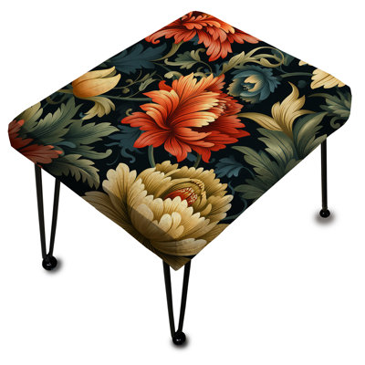 Petal Symphony Colourful Damask Harmony - Damask Rectangle Ottoman