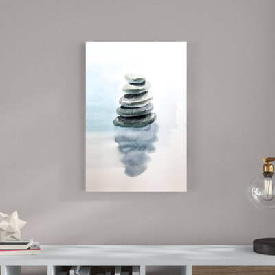 Stacked Stones - Wrapped Canvas Painting Print