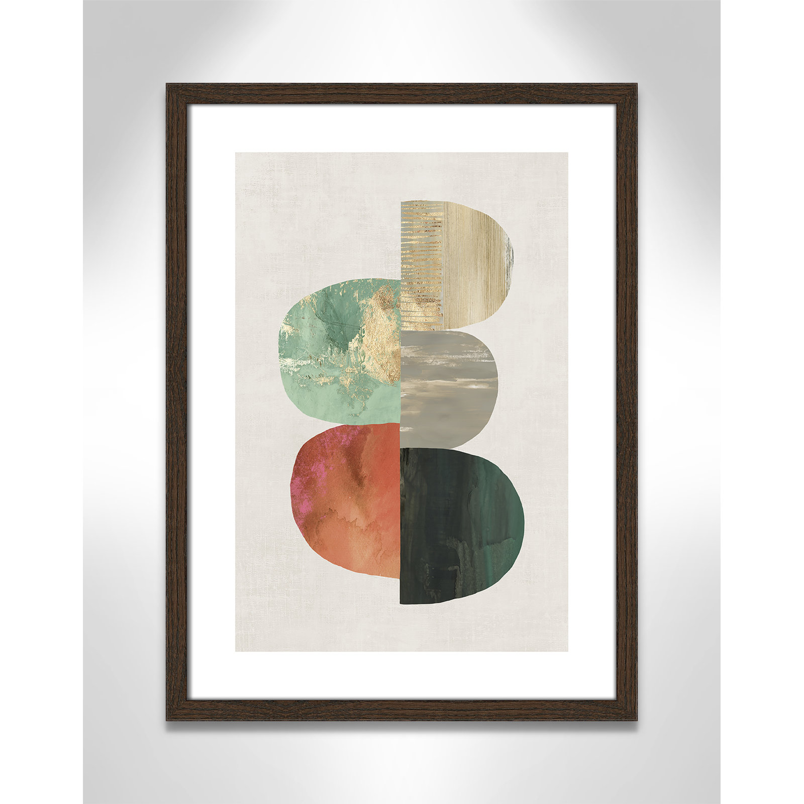 Evolving Energy I - Painting Print, Picture Framed Paper, 23" H x 17" W, Walnut Wood