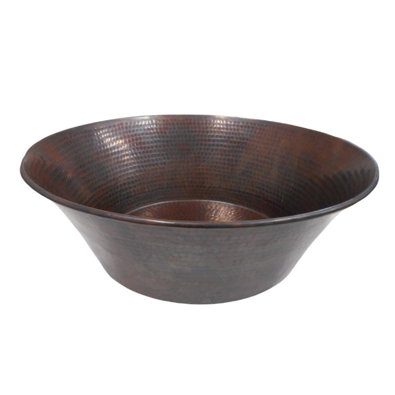 Lavabo de salle de bain vasque rond en cuivre 15 "avec bonde Daisy