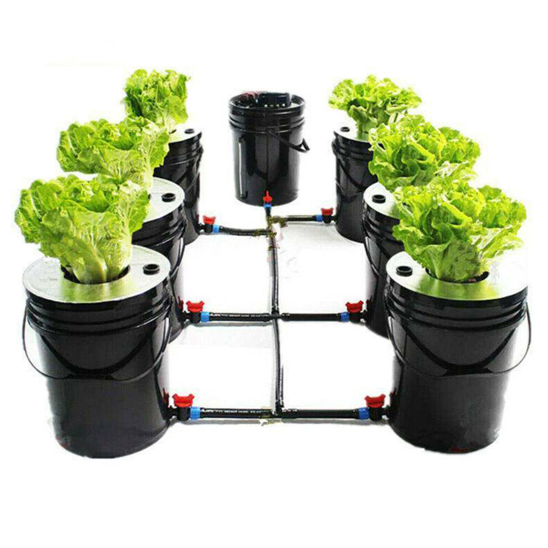 Deep Water Culture Hydroponic Soilless Grow Kit +PUMP 20L 7 Buckets JOYDING