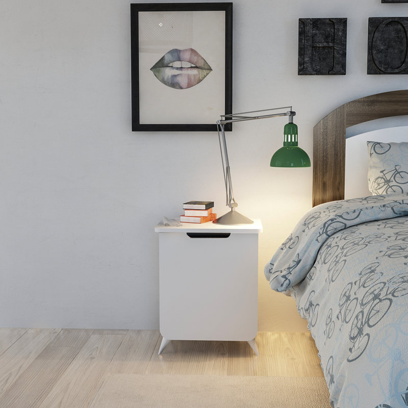 Yusuf 49cm W Manufactured Wood Bedside Table