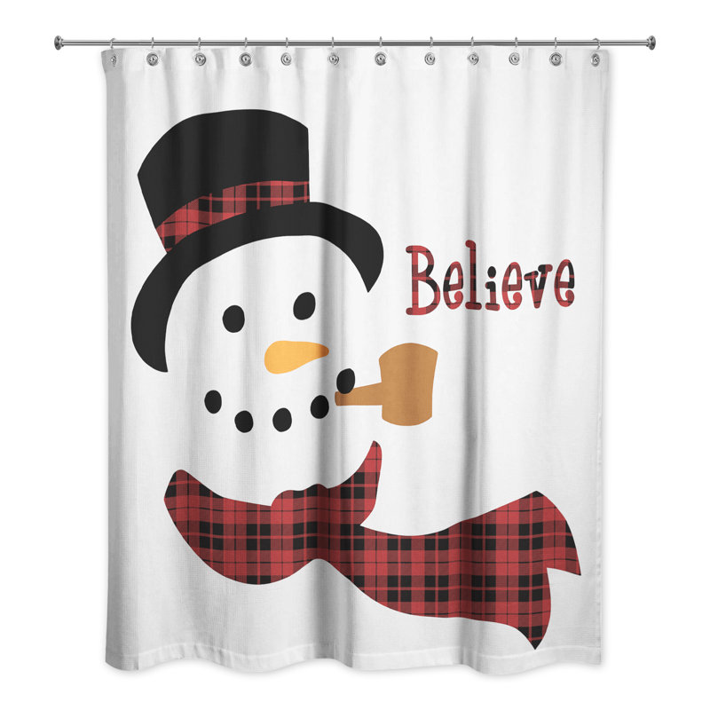 Rideau de douche simple croyez bonhomme de neige Alyce