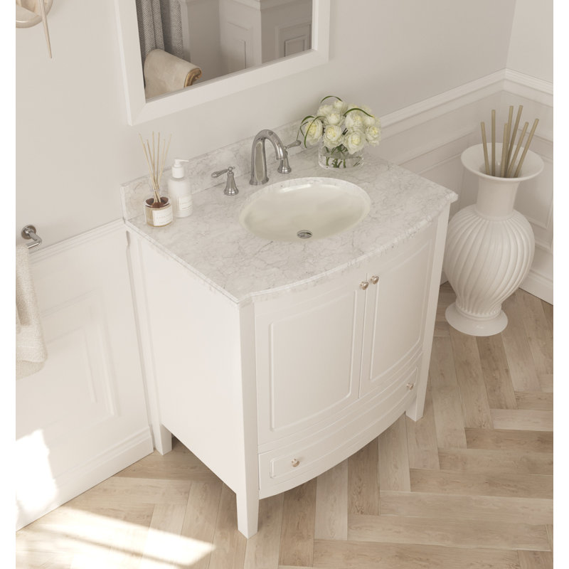 Ensemble de meuble-lavabo simple 32 po Augustin, Blanc, Blanc; gris