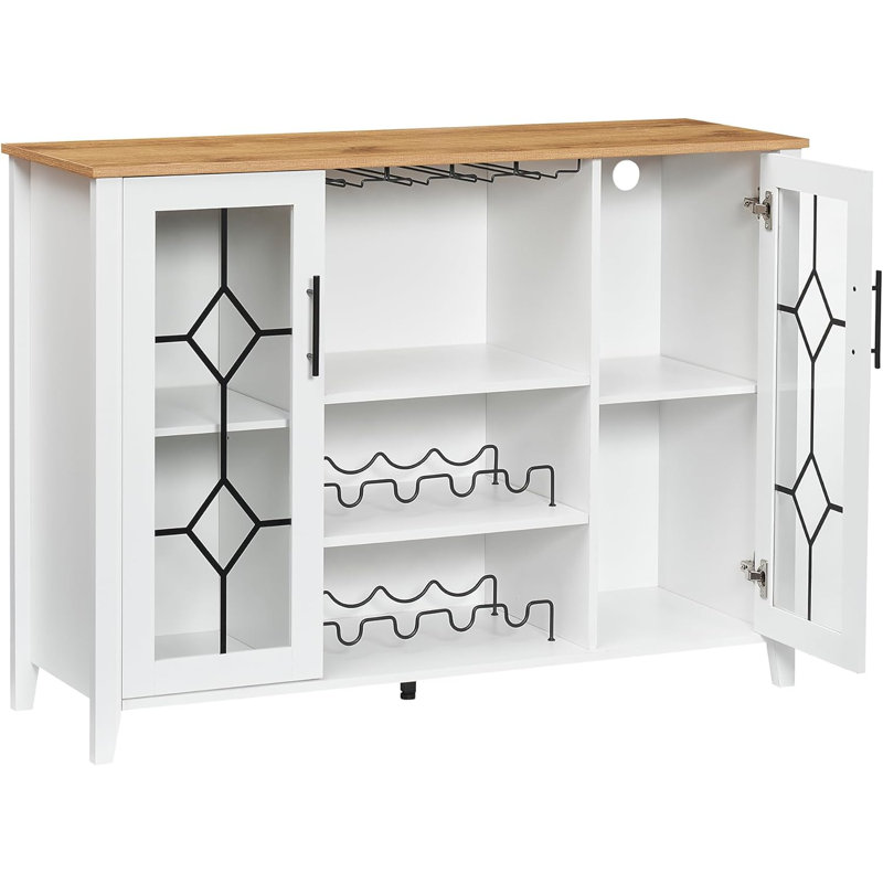 Wine Bar Cabinet With Led Light,Home Coffee Cabinet With Wine And Glass Rack,Kitchen Buffet Sideboard With Storage,Liquor Cabinet For Bar,Dining Room,Kitchen