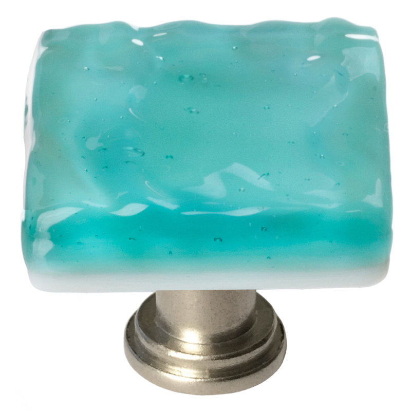 Poignée décorative 1 1/4 po Glacier, Nickel satiné, Turquoise