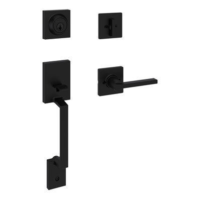 Amador Handleset with Deadbolt and Casey Door Lever and Casey Rosette