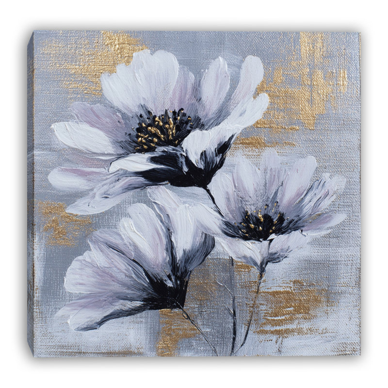Art mural blanc sur toile orné de fleurs blanches, 12 po x l 12 po x P 1 po