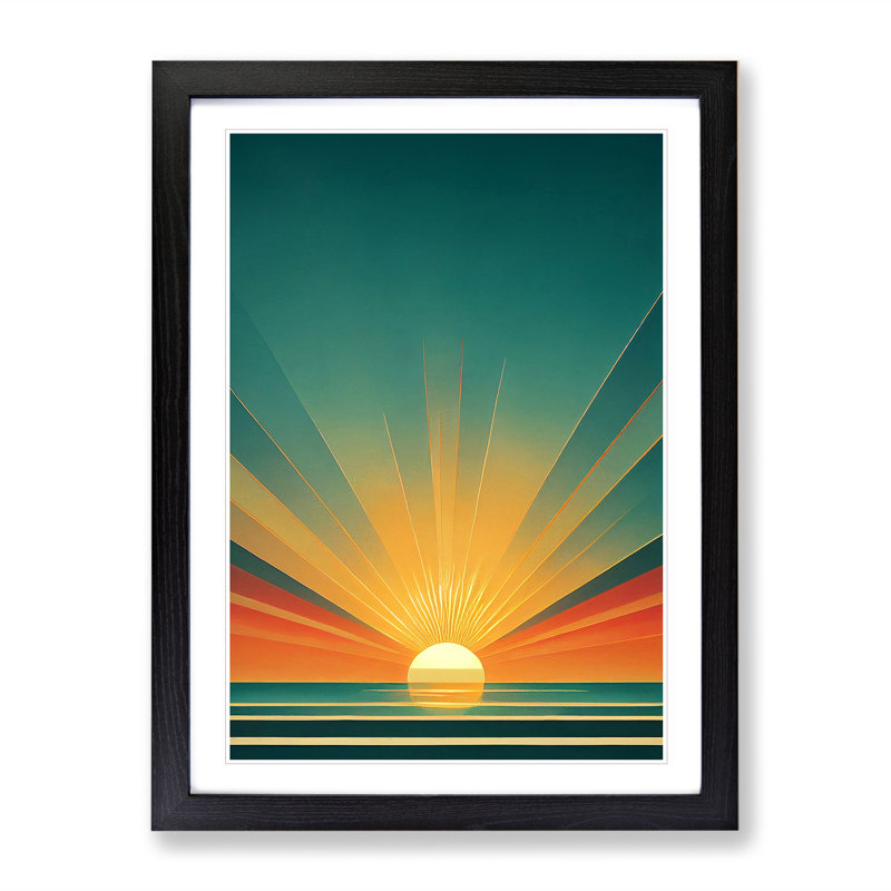 XV1022-63X A Gorgeous Abstract Sunset - Single Picture Frame Print, 34cm H x 25cm W x 2cm D, Black 