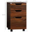 Armoire roulante 3 tiroirs pour bureau, grain de bois brun, espace de rangement supplémentaire