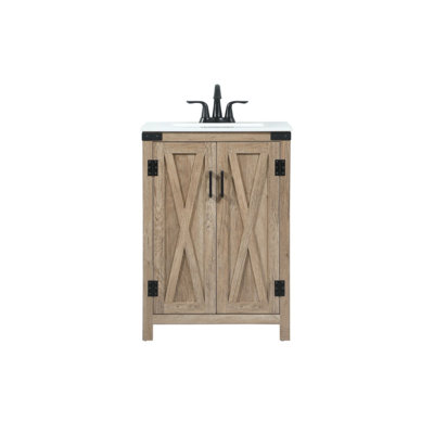 Slayton 24'' Single Bathroom Vanity with Engineered Marble Top