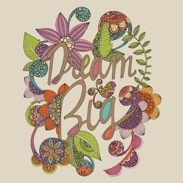 «Dream Big», impression sur toile tendue, H 18 po x l 18 po x P 1,5 po, Toile tendue