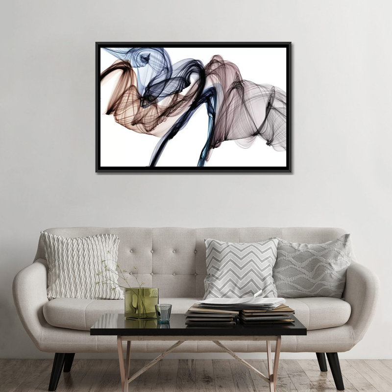 « the invisible world mouvement i », impression sur toile, H 32 po x l 48 po x P 1,5 po, Toile avec cadre noir, Pas de tapis