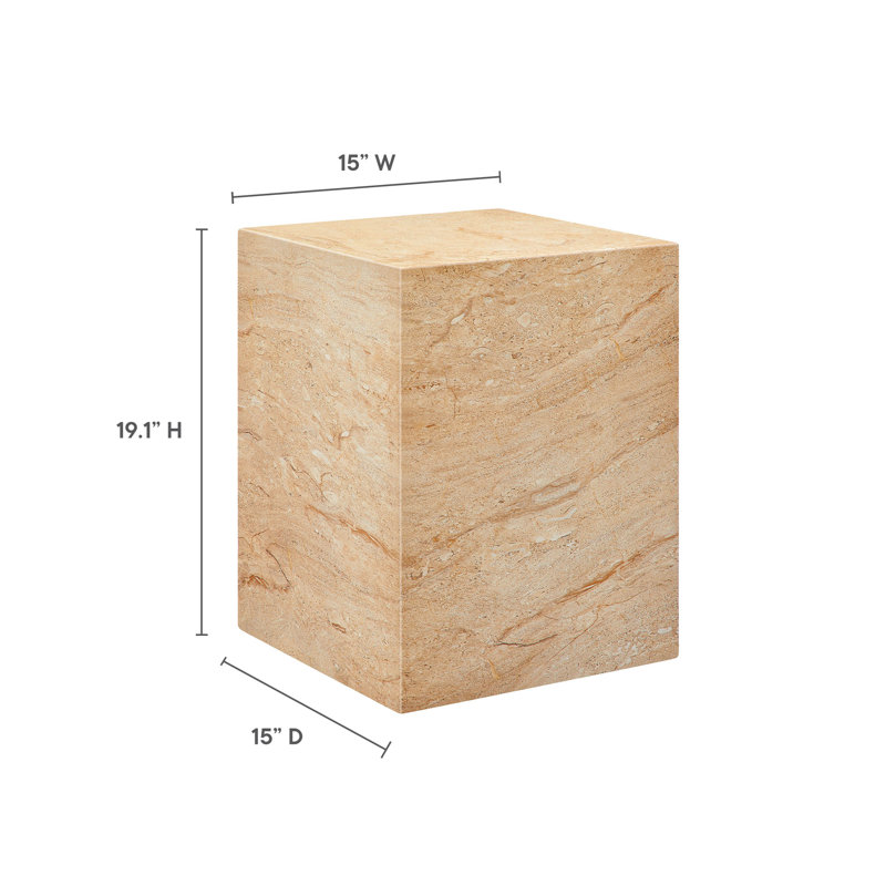Table d'appoint Jordana Square Plinth, Travertin