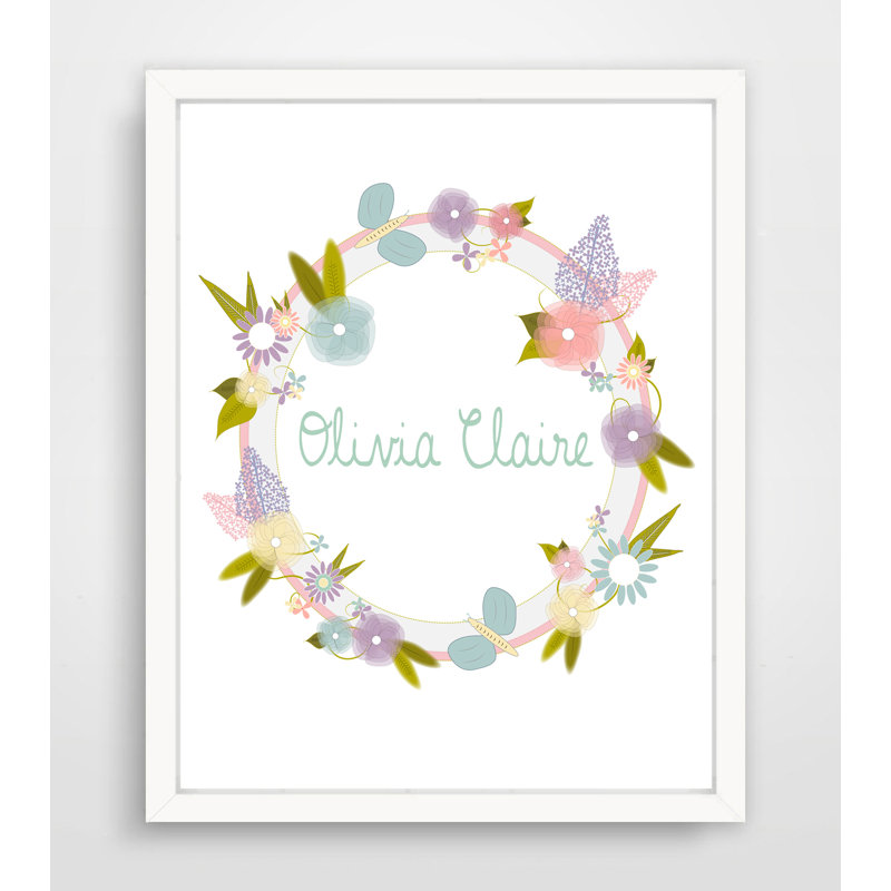 Couronne de lilas et de papillons, impression sur papier, H 10 po x l 8 po, Oui