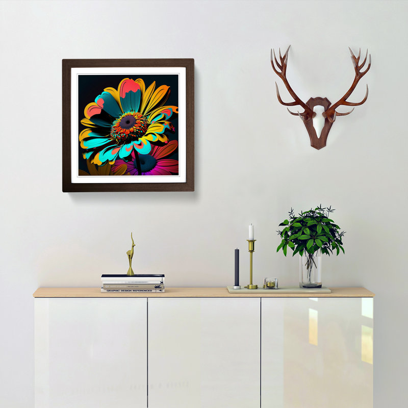 Single Picture Frame Print on Wood, Walnut