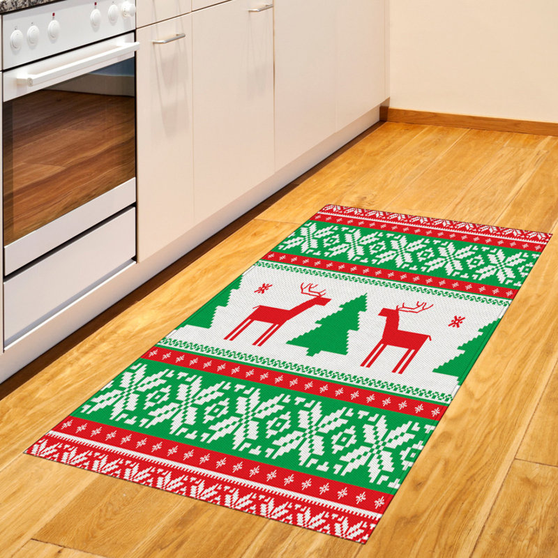 Christmas High Density Long Fiber Poly Threads Decorative Area Rug Carpet, Rectangle 2'7" x 5'