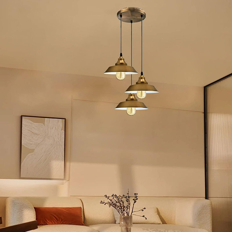 3 - Light Cone Pendant, Yellow Brass