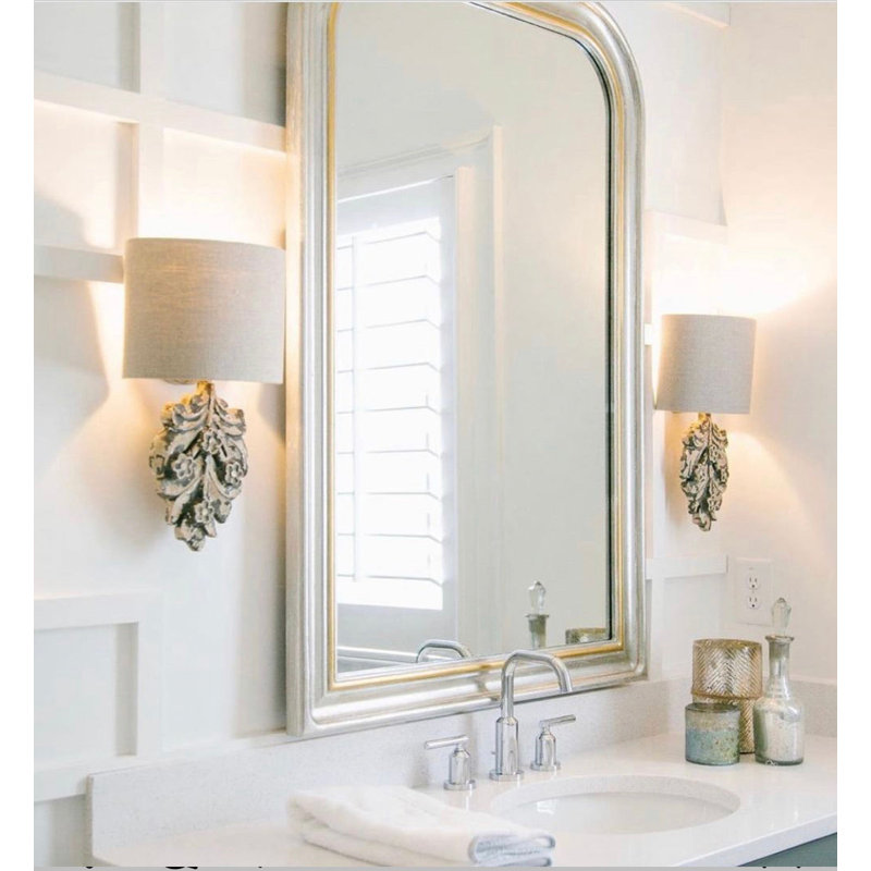 Tallulah Flat Wall Mirror, Antiqued Silver Leaf/Gold Leaf
