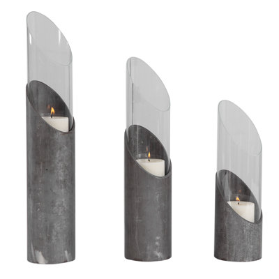3 Piece Tabletop Candlestick Set with Candle Included