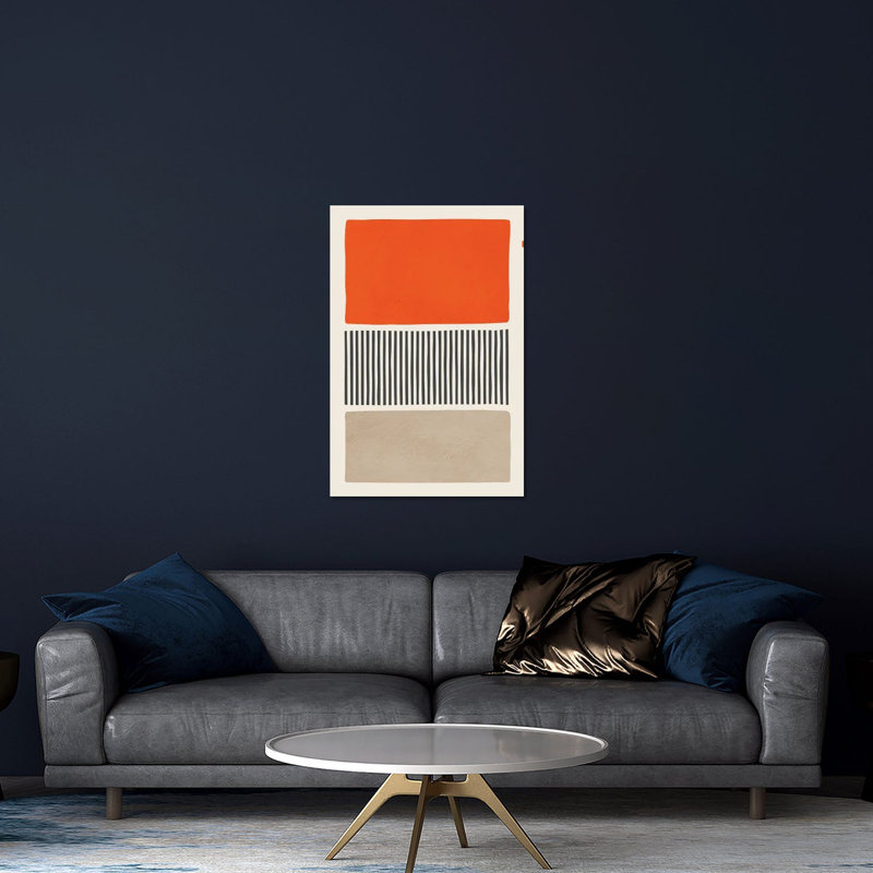 «Bright Orange Beige Black Bold» par EmcDesignLab - impression non encadrée, H 24 po x l 16 po x P 0,25 po