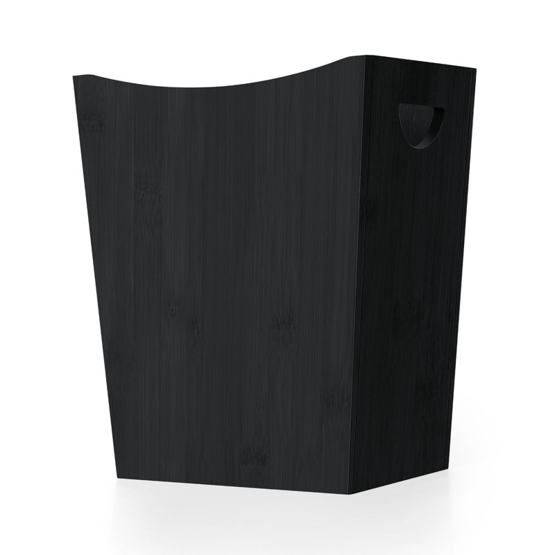 Poubelle ouverte en bois manufacturé 2 gallons, Noir