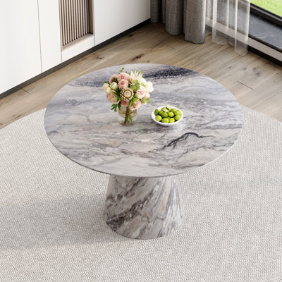 45" Round Dining Table for 4-6 People | Wooden Dining Room Table for Kitchen