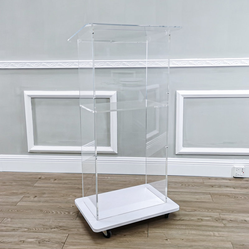 Pupitre 23 x 16 x 46,3 po avec base en bois d'ingénierie (MDF) et roulettes de 2 po Fixturedisplays®