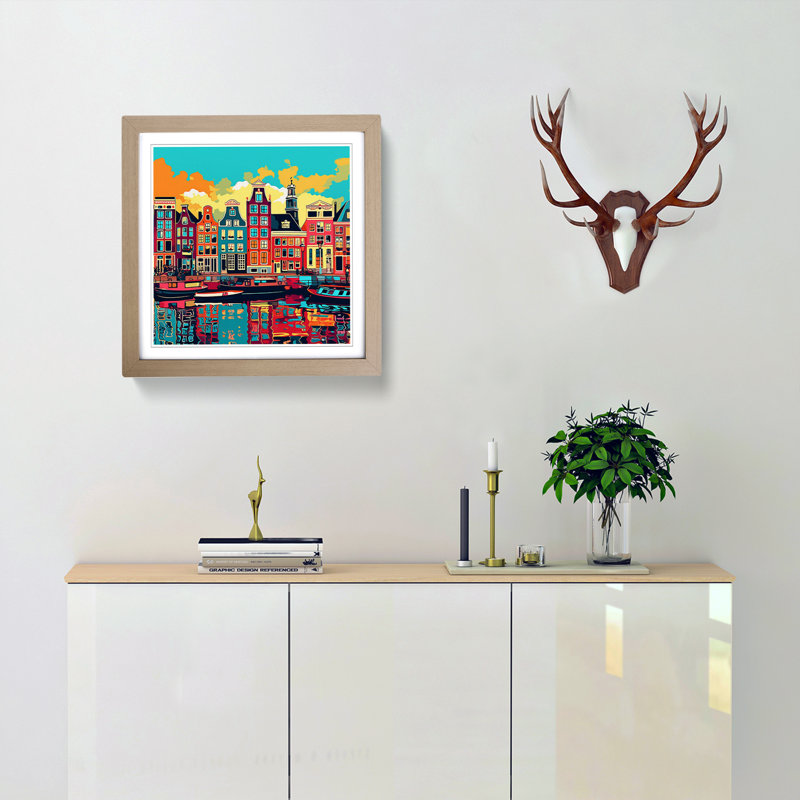 Amsterdam Pop Art - Framed Print, Oak