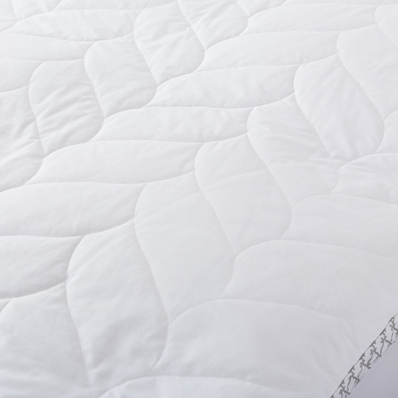 King Size White Quilted Cotton Featherbed Topper