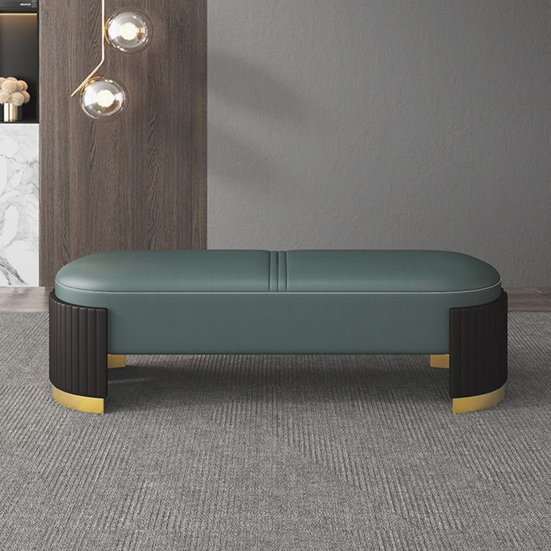 Light luxury, first class bed stool, Greyish-Green