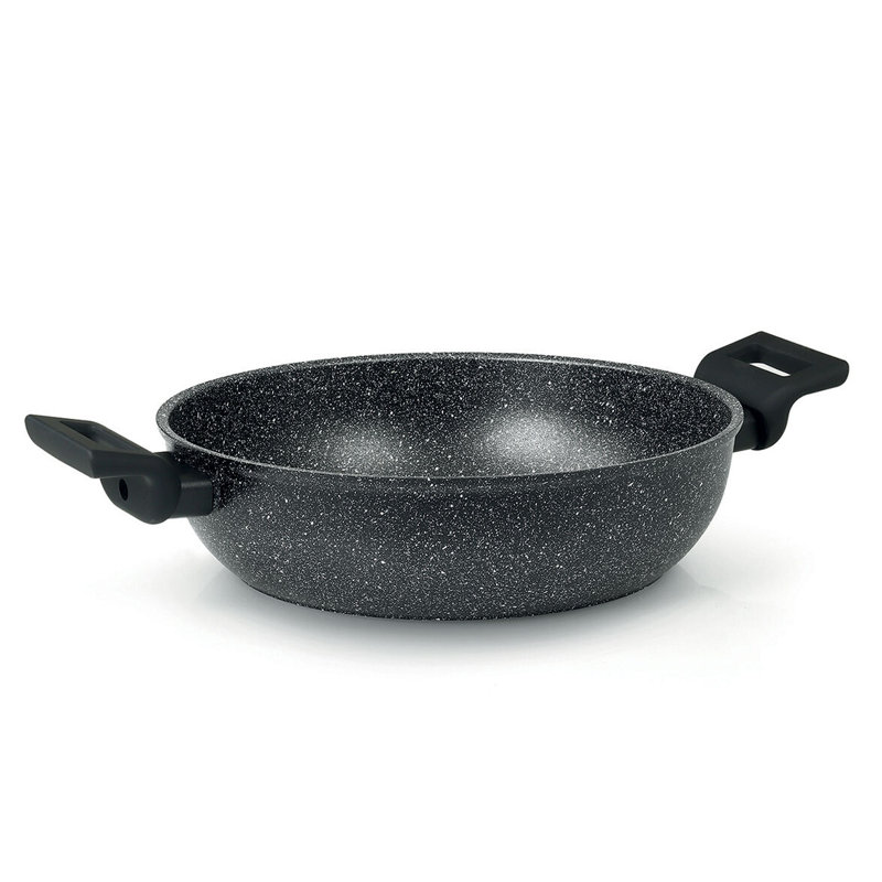 Italian Nonstick Granite Deep Frying Pan With Two Handles - 11.8''