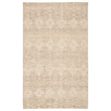 Hand Knotted Wool Geometric Area Rug in Beige