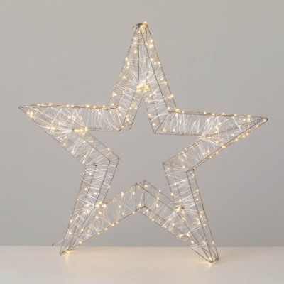 32" Christmas Large Silver Lighted Star