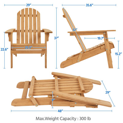 Akeley Fir Foldable Outdoor Adirondack Chair