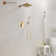 Calder 2 Functions Wall Mounted Square Shower System in Brushed Gold
