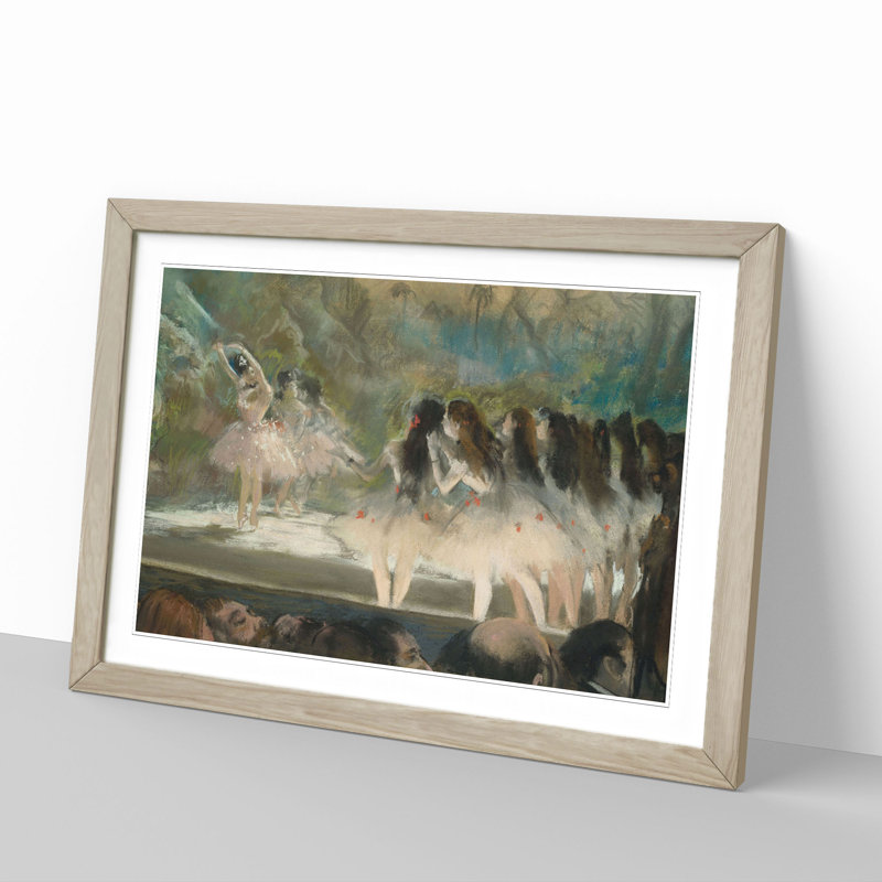 Ballet at the Paris Opera by Edgar Degas - Picture Frame Painting on MDF, 36cm H x 48cm W x 2cm D, Oak Framed