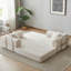Canapé-lit convertible 78,7 po avec 2 coussins en velours côtelé Corduroy - Aucun assemblage requis-498810434